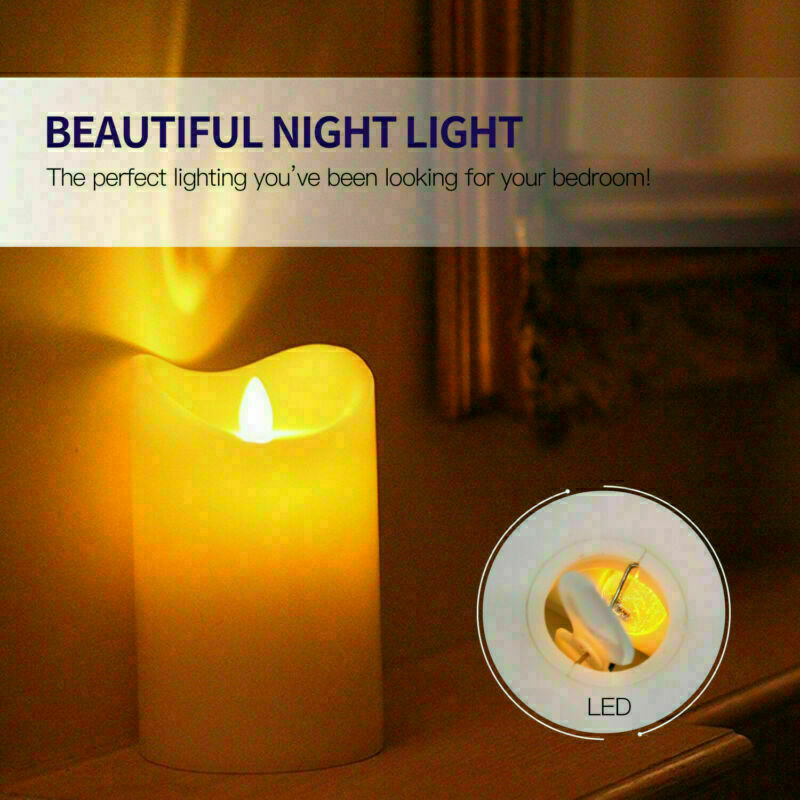 2pcs Novelty Place Flickering LED Candles Swinging Frame Realistic Flameles