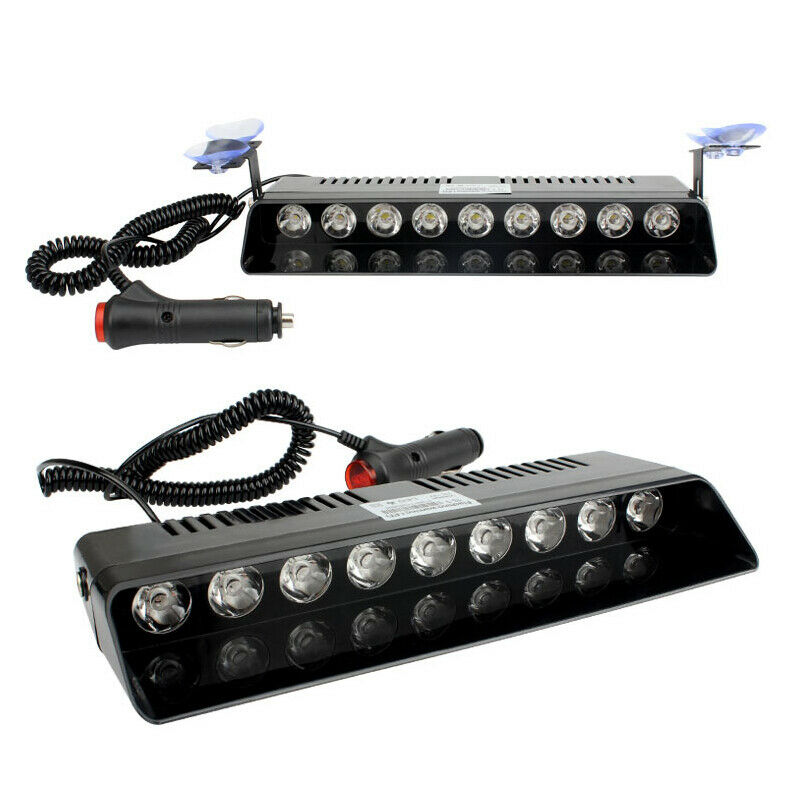 9 LED Emergency Strobe Light 12V Windshield Dashboard Interior Flash Roof Lamp