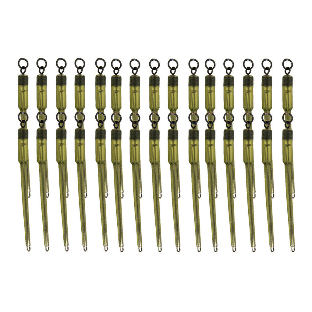 30 Packs Carp Fishing Connector Solid Bag Stem Ring Tail Leader Sleeves
