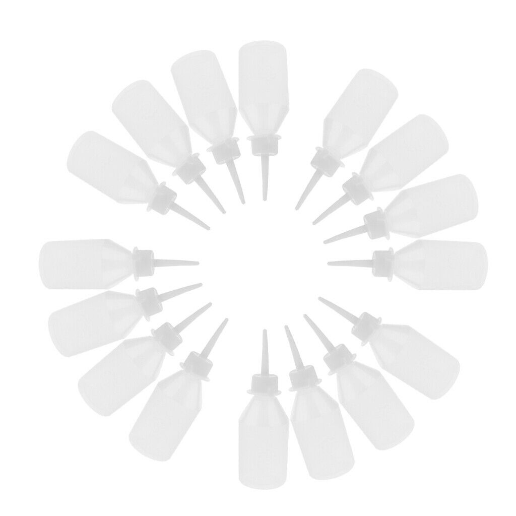 16 x 100ml Glue Oil Applicator Bottle Clear Squeezable Bottles for Quilling