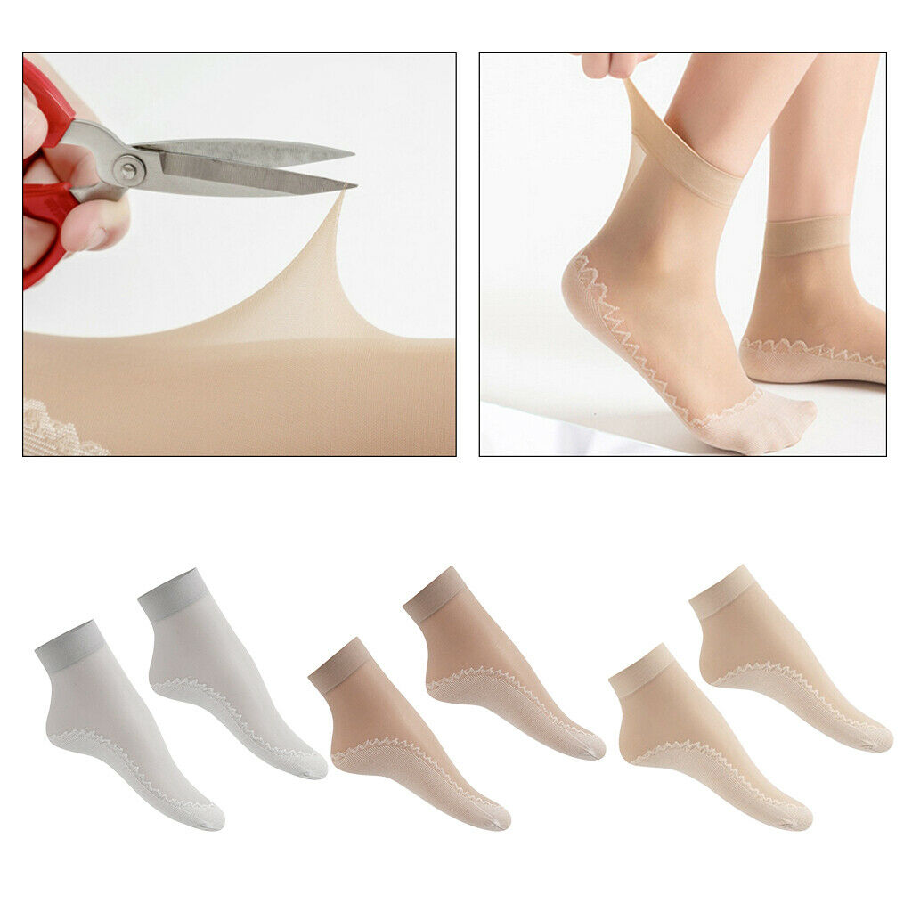 60pcs Lady Nylon Silk Summer Socks Ultrathin Anti-Slip Short Crew Socks