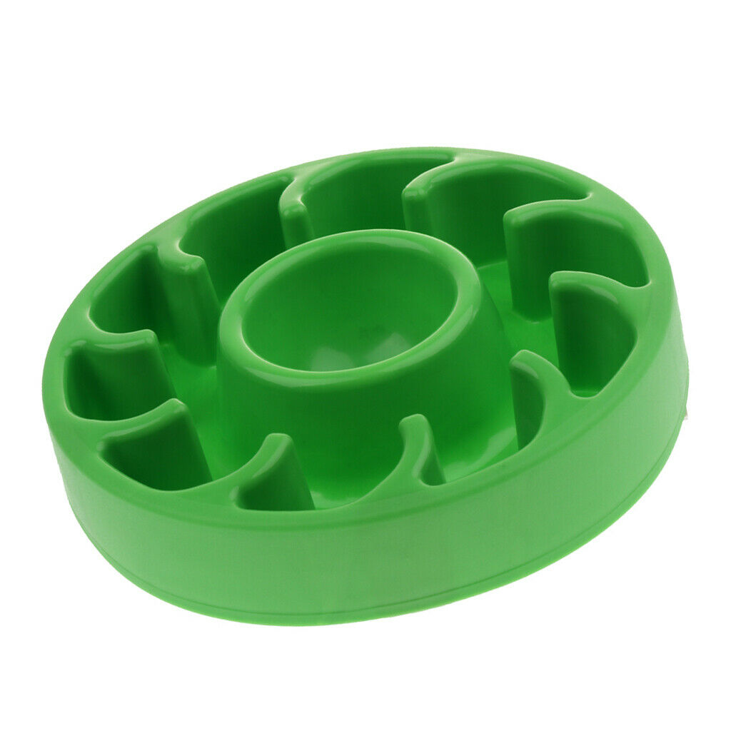 Pet Dog & Cat Slow Eating Food Bowl Anti Gulping Feeder Healthy Bowl Green