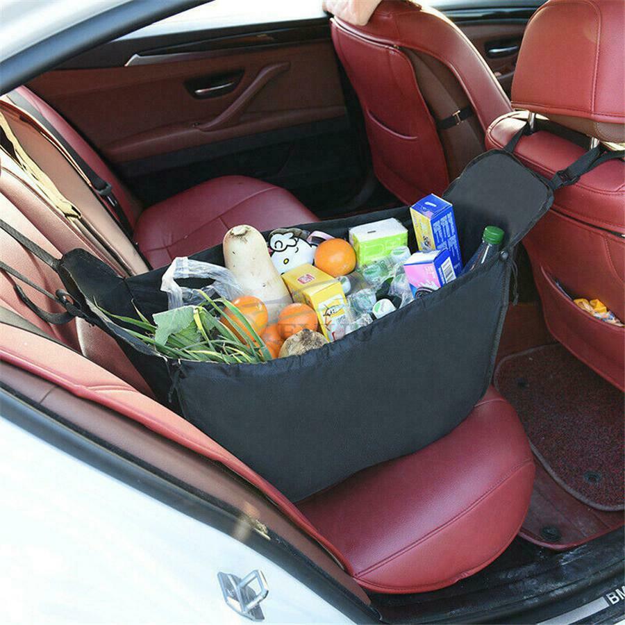 1PCS 60 x 30 x 34CM Car Rear Seat Foldable Seat Back Storage Bag Black Universal