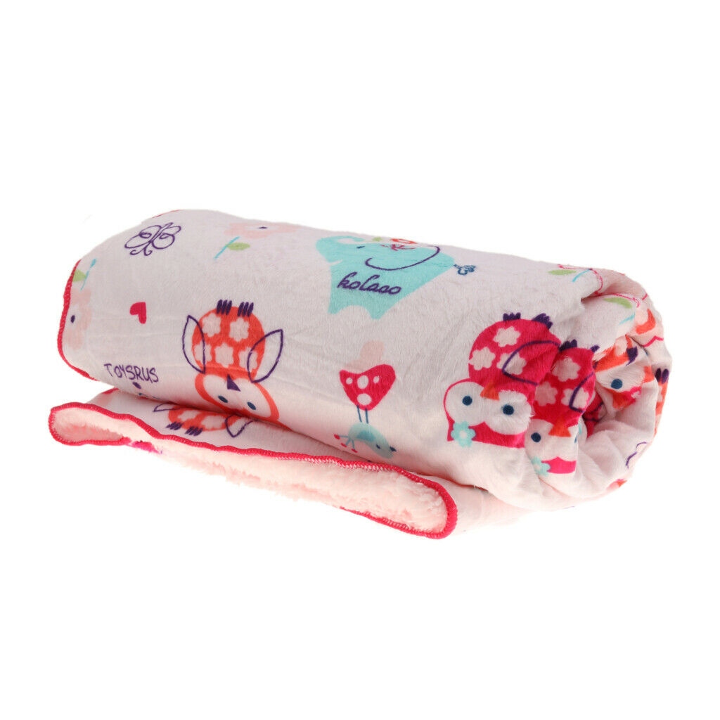 Newborn Baby Berber Fleece Blanket Bedding Set Unisex Owl and Elephants