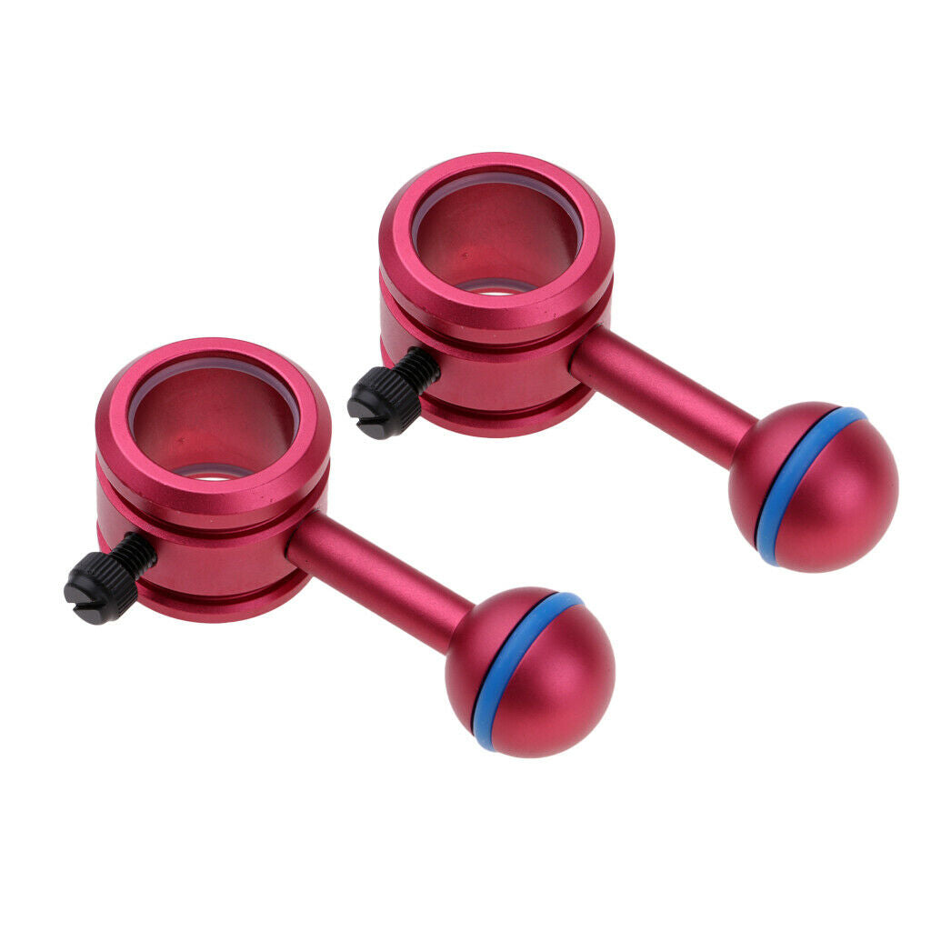 2pcs Metal Underwater Ball Joint Bracket Light Lamp Holder Flashlight Stand