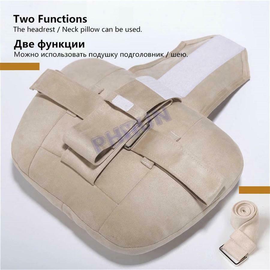 Beige Car Headrest Pillow Neck Pillow Travel Headrest Super Soft Universal