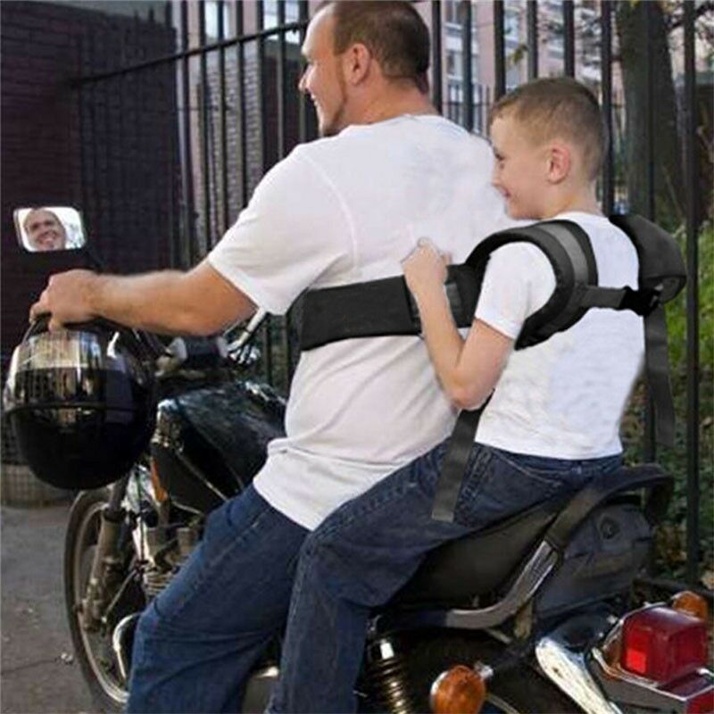 Motorcycle Seat Kids Safety Harness Strap Back Support Belt Protective Gear