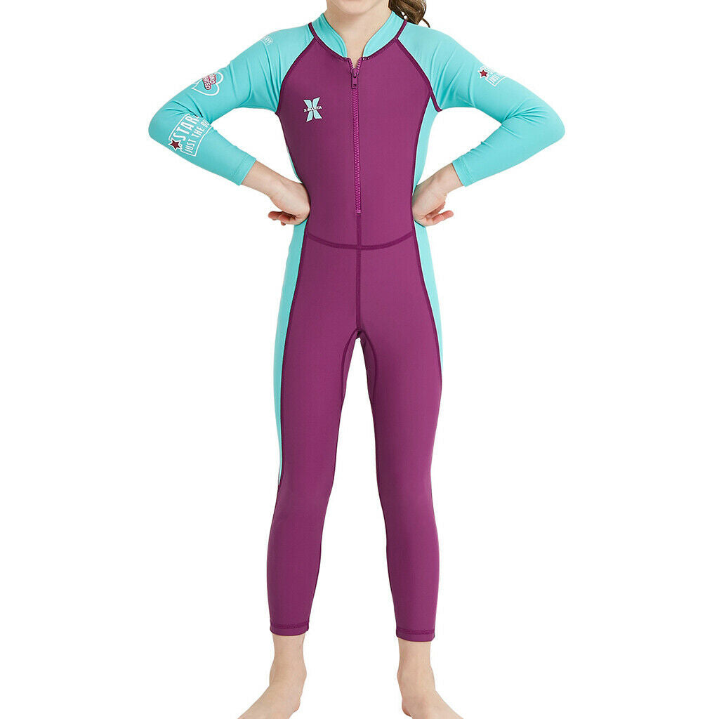 Kids Zipper Wetsuit One-piece Scuba Diving Child Long Sleeves Dive Suit XXL