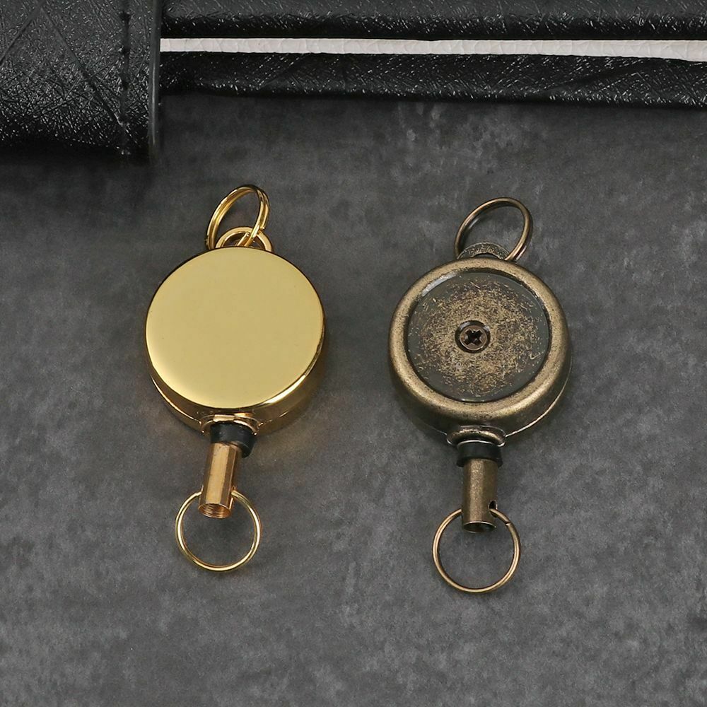 Metal Anti-Lost Clip Stationery Retractable Badge Holder Key Ring Lanyards