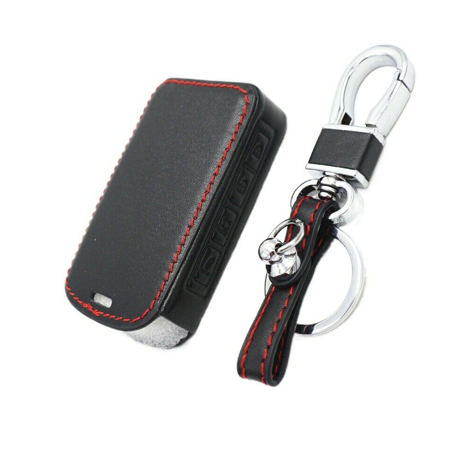 Black Leather 4 Buttons Key Cover Chain For Mazda 3 6 CX4 CX5 CX8 CX9 CX-30