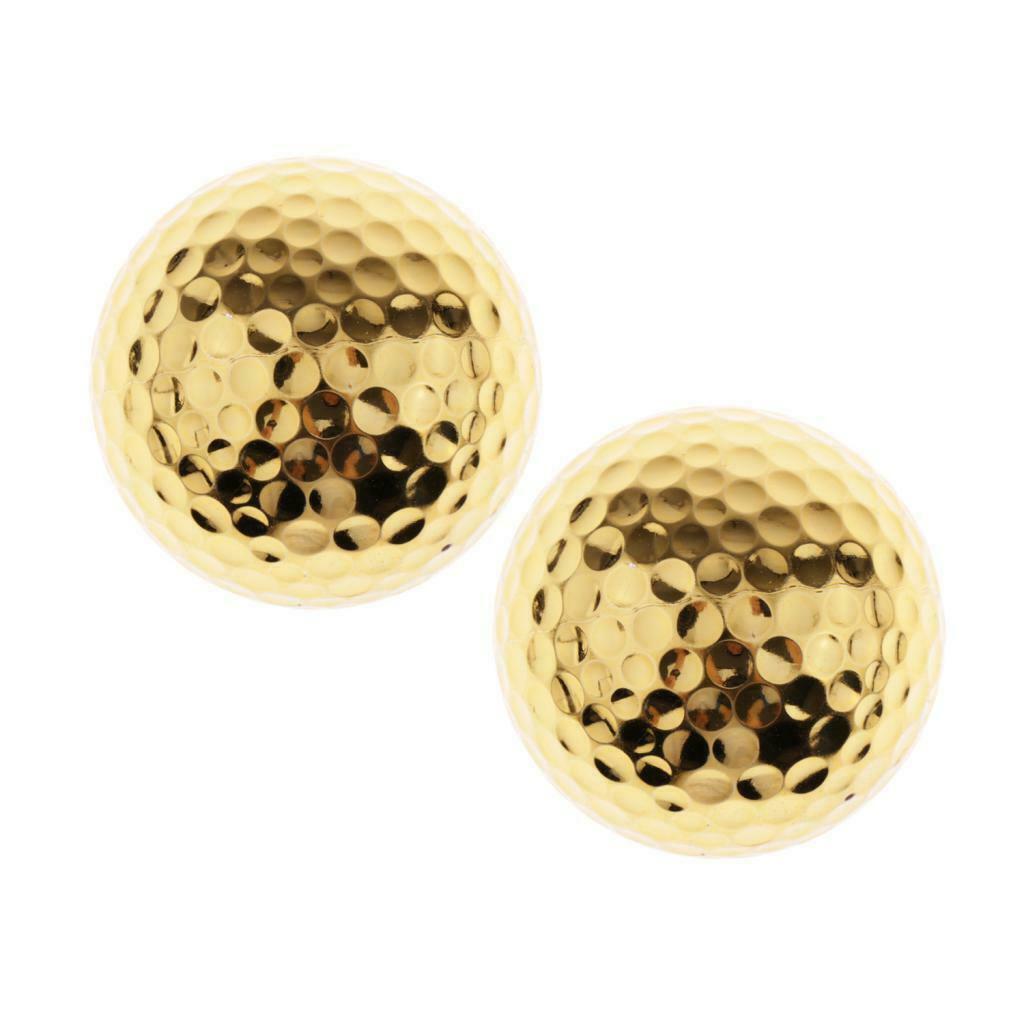 2 Pack Golf Training Practice Ball Double Layer Rubber Golden Ball Pet Toys