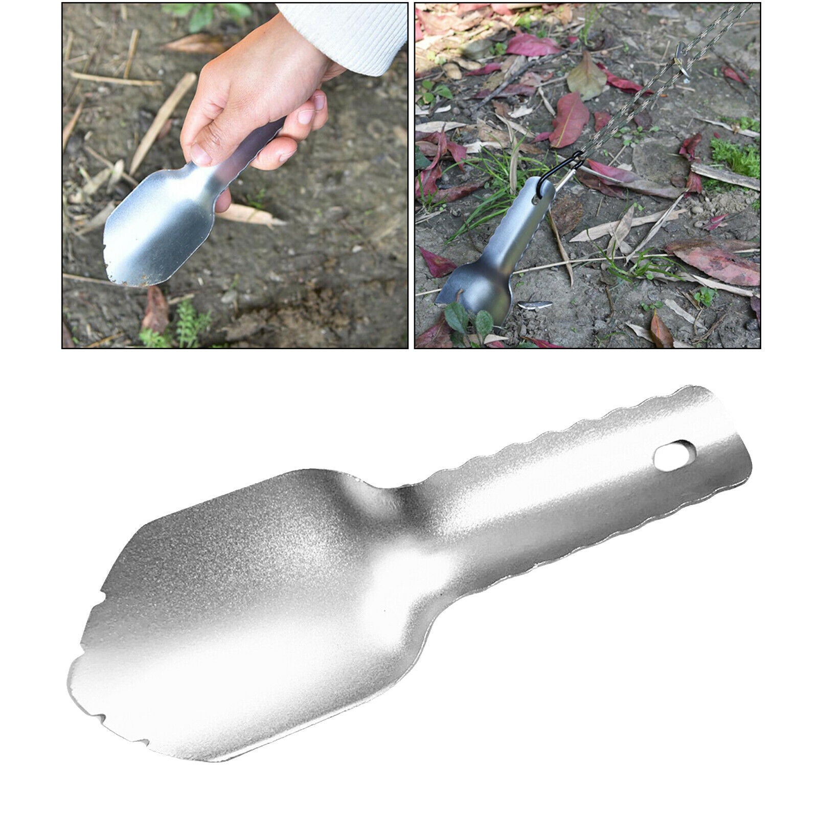 Small Garden Shovel Teethed Handle for Transplanting Weeding Digging Tool