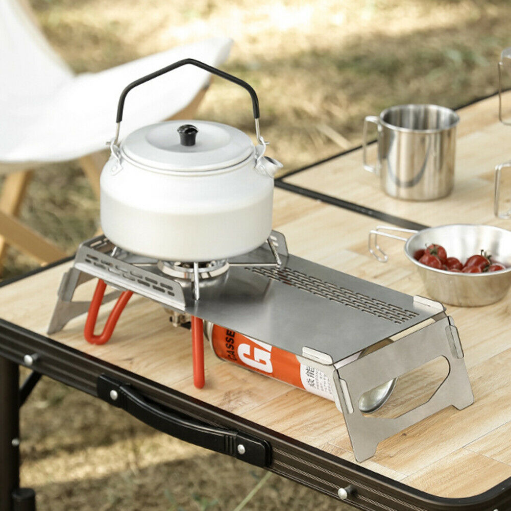 Folding Table Desk Portable BBQ Camping Picnic Table Heat Insulation Gas Stove @