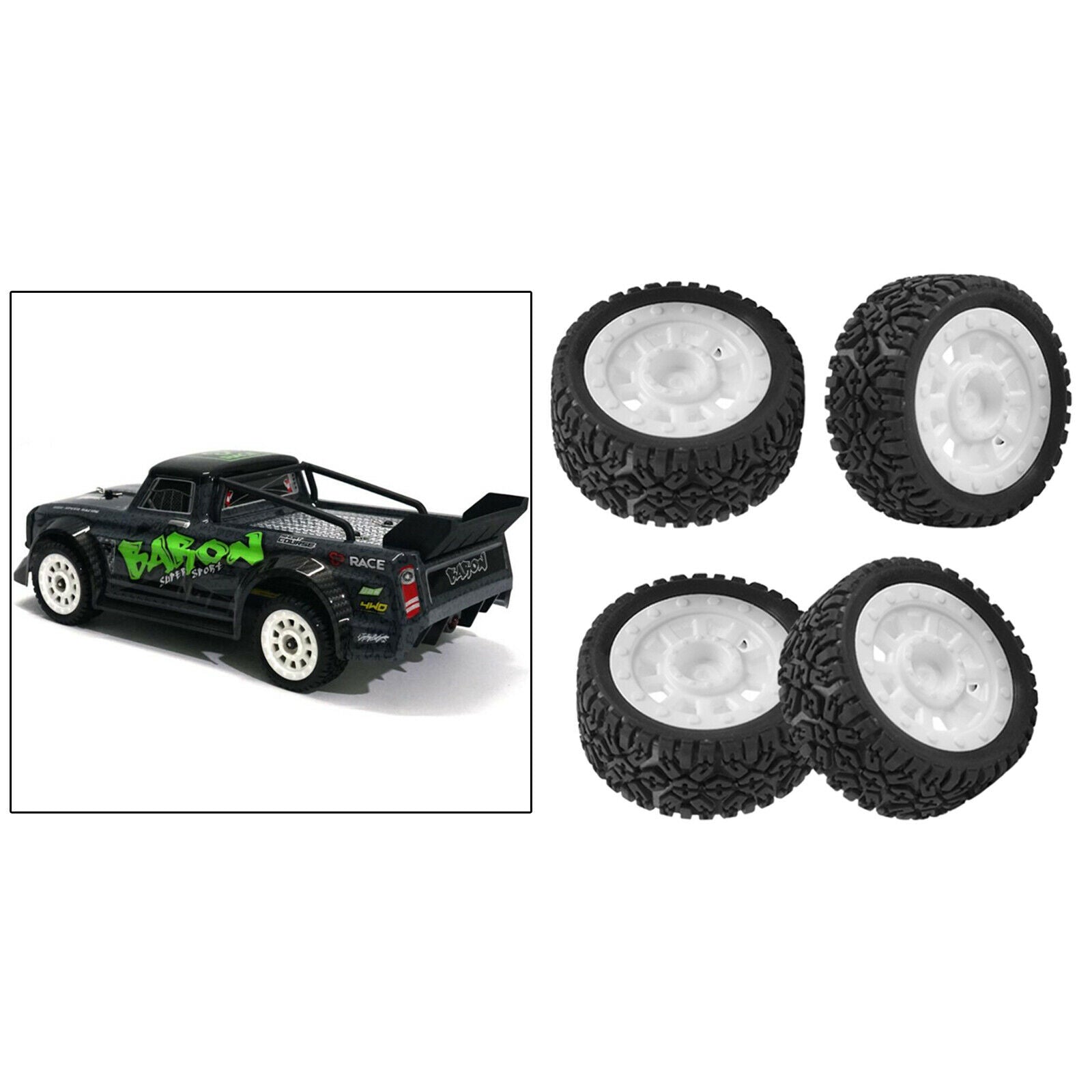 Flat Running Tires for SG-1603 SG-1604 1/16 RC Racing Truck DIY Upgrade
