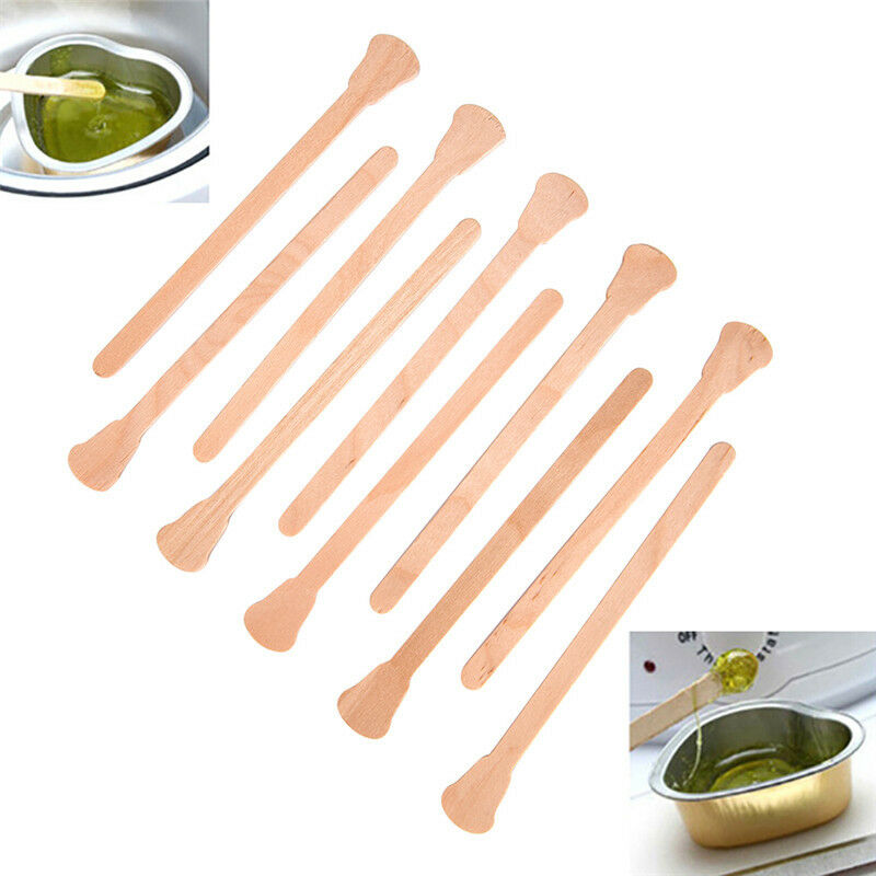50PCS Wooden Waxing Wax Spatula Disposable Bamboo Sticks Kit Skin Beauty Tool Kt