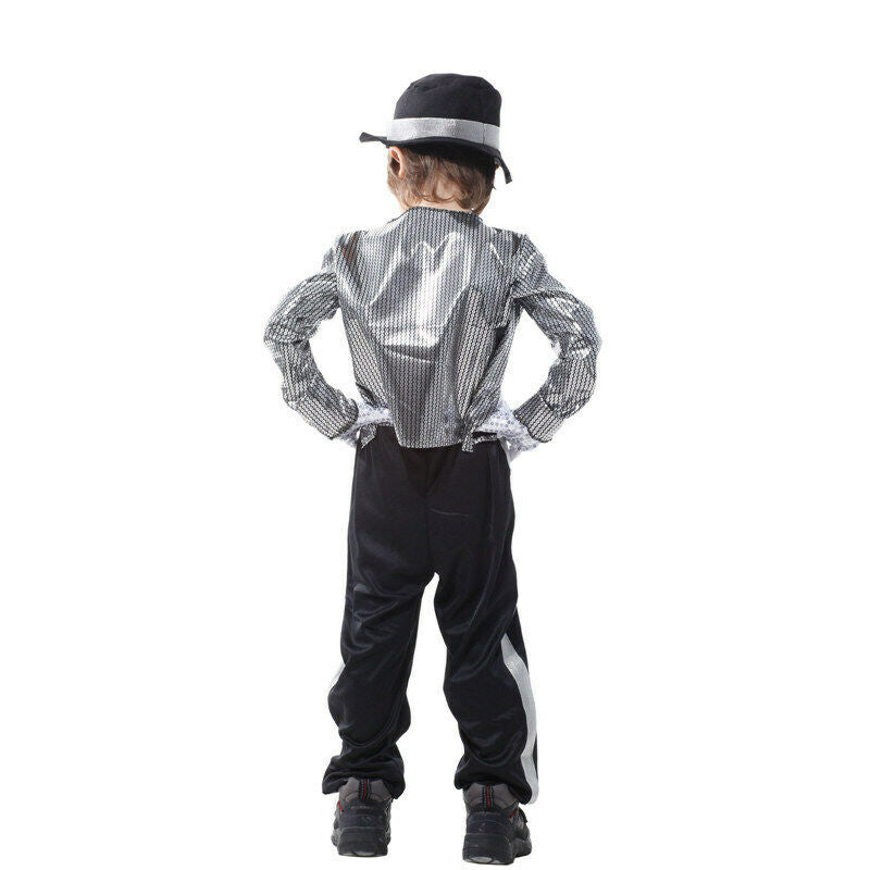 Boys Kids Michael Jackson Costumes Performance Halloween Fancy Dress  M