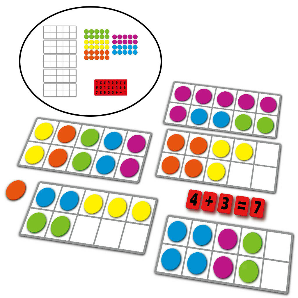 Ten-Frame Math Manipulative Counting Early Education for Kindergarten Kids