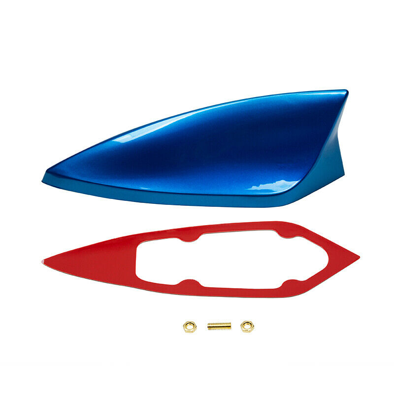 1x Blue Car Roof Shark Fin Style Antenna AM/FM Radio Signal Aerial Decor Cover