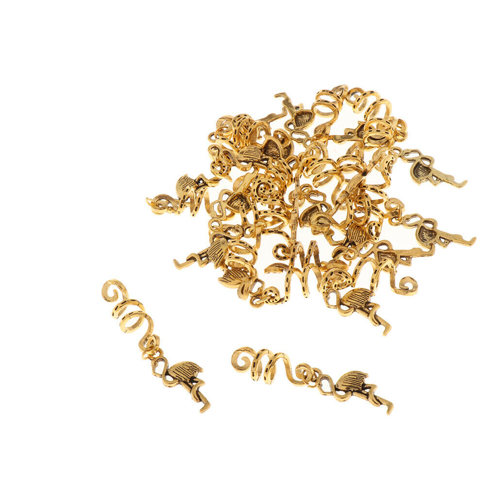Golden Dreadlock Braiding Beads Hair Coils Pendants Charms Jewelry Cuffs