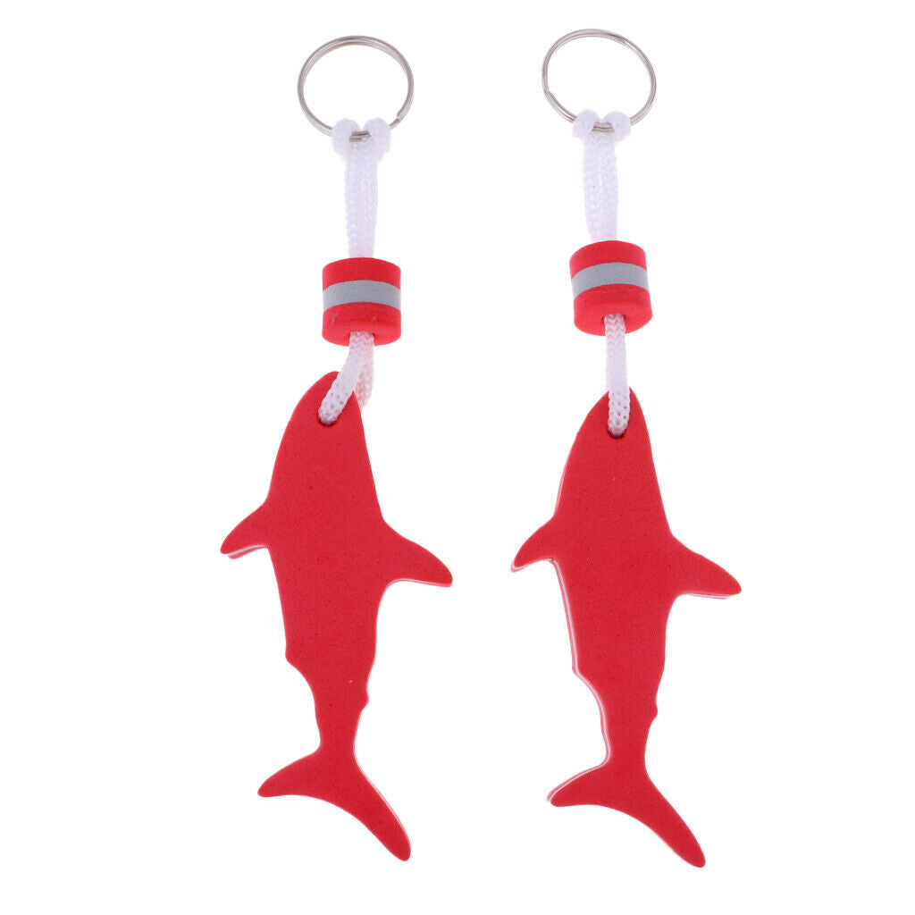 Pack 4 Shark Floating Keychain Keyring Water Buoyant Key Holder for Beach Swim