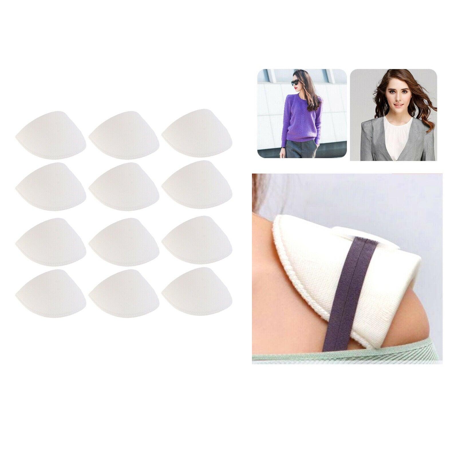 6 Pairs Sponge Shoulder Pads Covered Shoulder Suit Clothes T-Shirt Clothes
