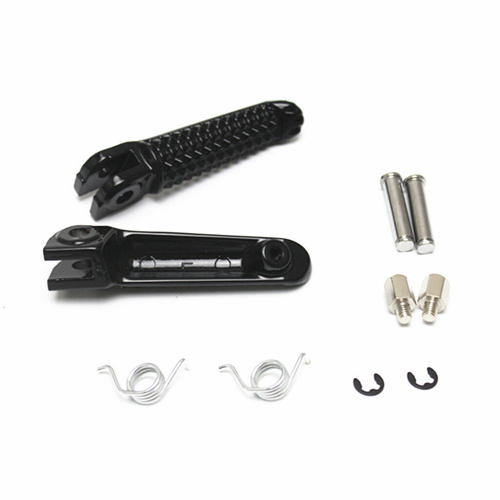 1 PAIR OF BLACK FRONT FOOTPEGS FOOTRESTS ASSEMBLY FOR YAMAHA YZF R1 R6 R6S