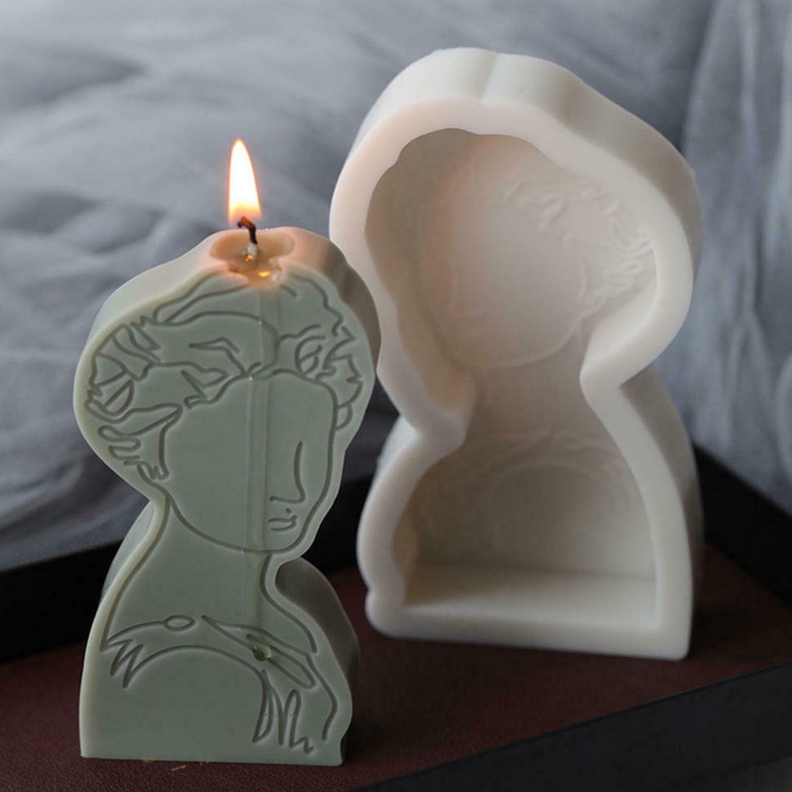 Simple Body Candle Making Mold Women Perfume Wax Soap Mould Craft Silicone