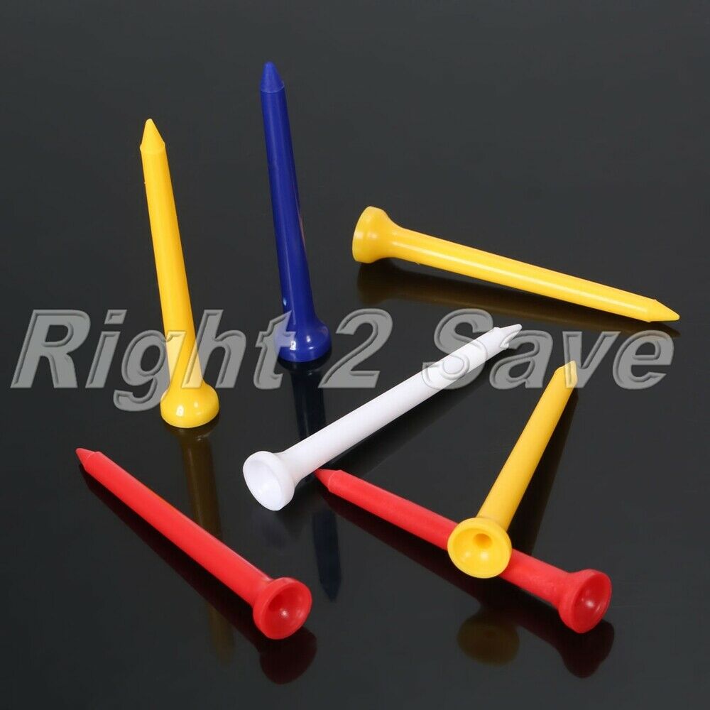 100 Pack 70mm 2.75"Plastic Mixed Cupped Wedge Shaped Golf Tees Wholesale Durable