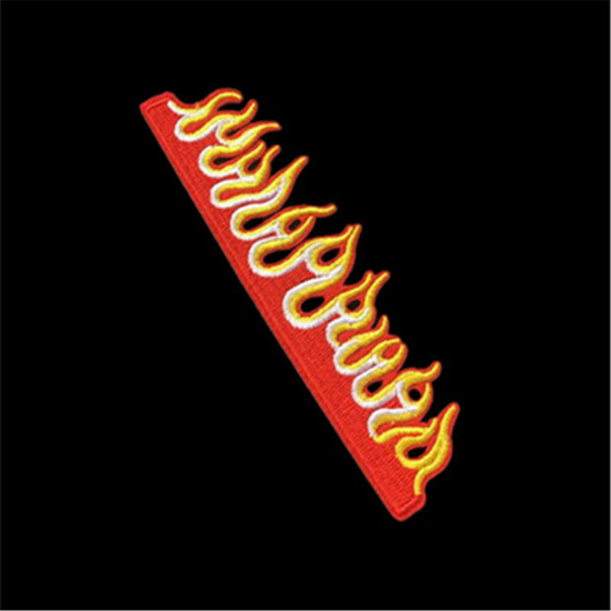 Flames Fire Embroidery Sew On Iron On Patch Badge Jeans Fabric Applique Craft