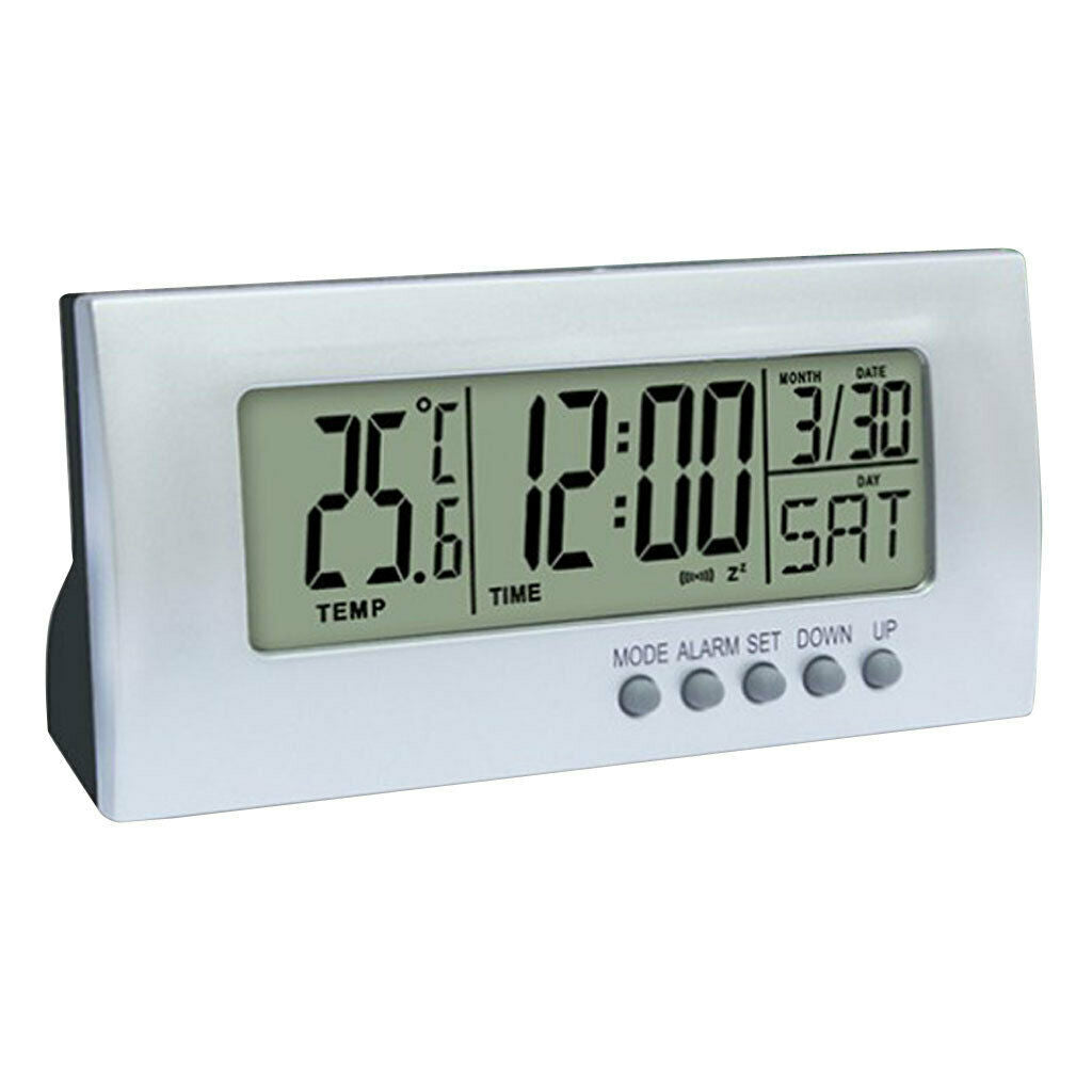 Battery Powered Digital Alarm Clock with Temperature Display for Home Office
