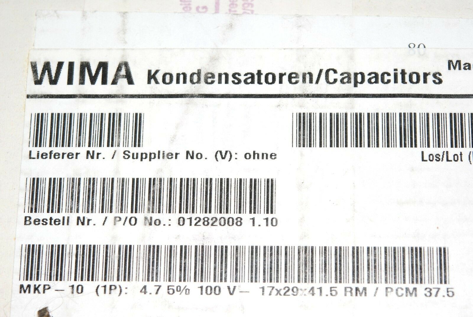 1pcs - WIMA MKP10 4.7uF (4.7µF) 100V 5% pitch:37.5mm Capacitor