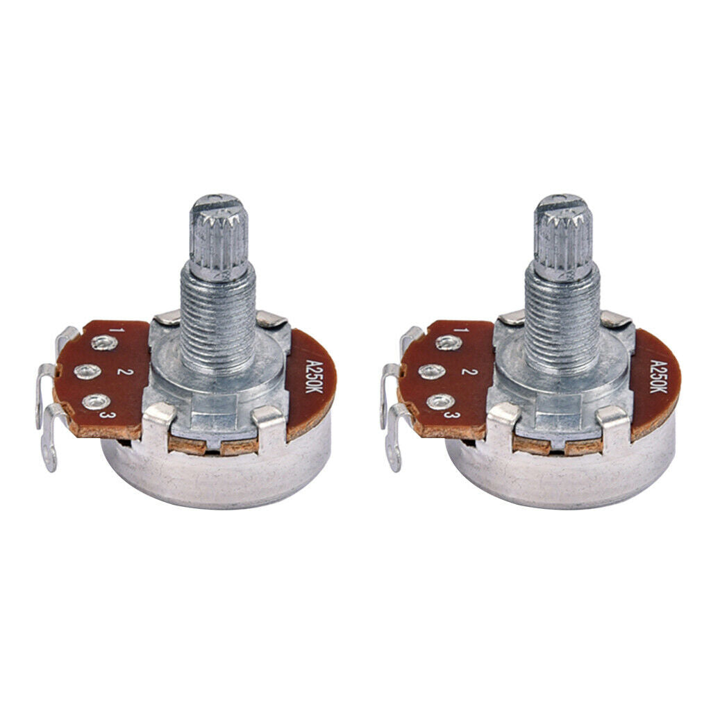 2pcs Big A250K Taper Potentiometer Pot for Electric Guitar/Bass 18mm Shaft