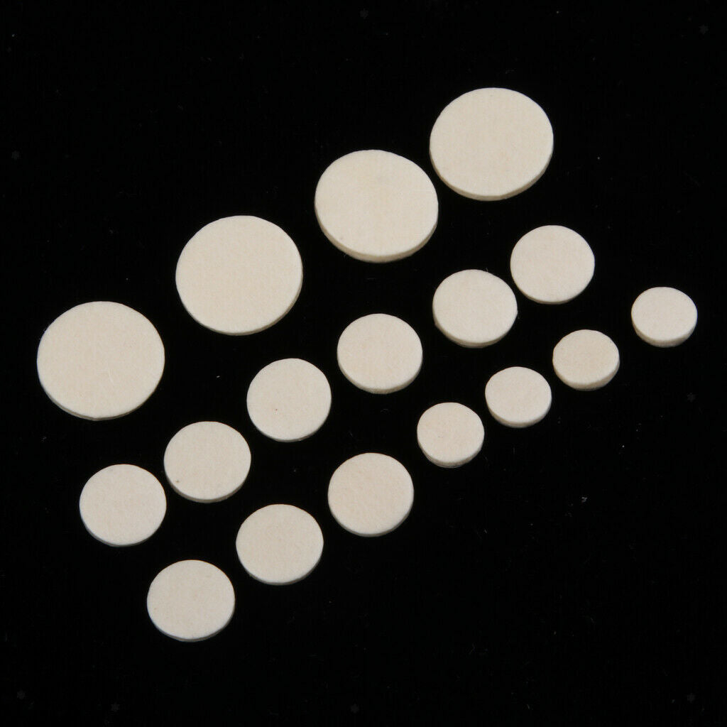 17pcs White Clarinet Pads Mats for Woodwind Instrument Replacement Parts