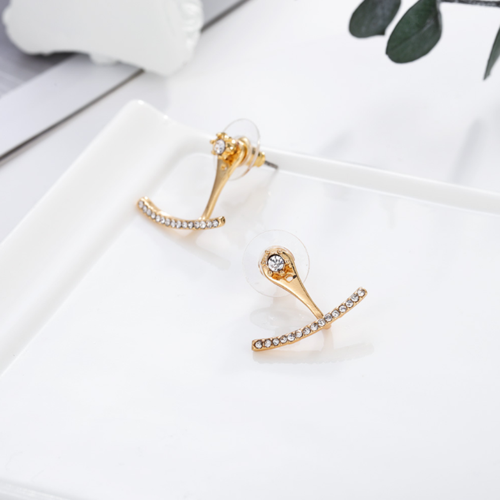 2X Simple T Shaped Cute Earrings Ear Studs Women Girls Chic Daily Jewelry
