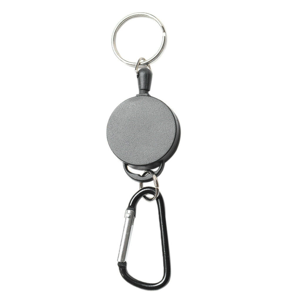2 Pieces Retractable Keychain 25" Spring Gate Buckle Durable Split Ring
