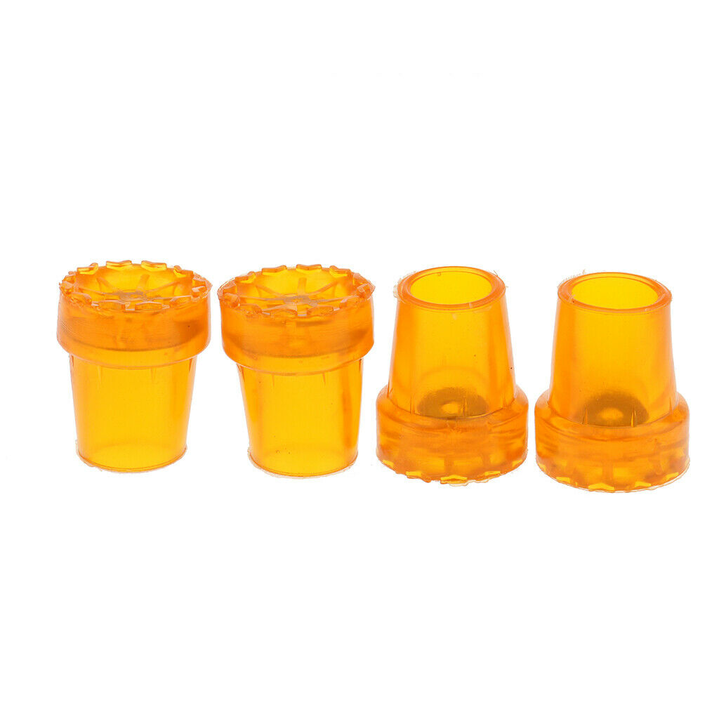 4pcs Trekking Pole Caps Walking Stick Ferrules Non-slip Foot Cover - Replacement