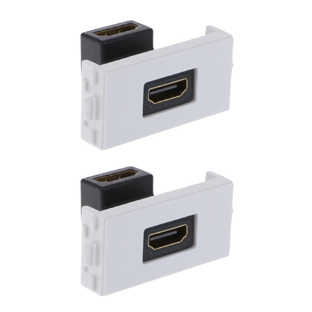 2Packs HDMI Wall Socket Module 90 Degree Solderless Type 2 Way Female/Female