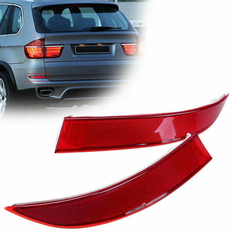 2PC Left&Right Side Red Rear Bumper Tail Reflector Light Lamp For BMW X5 E70 LCI