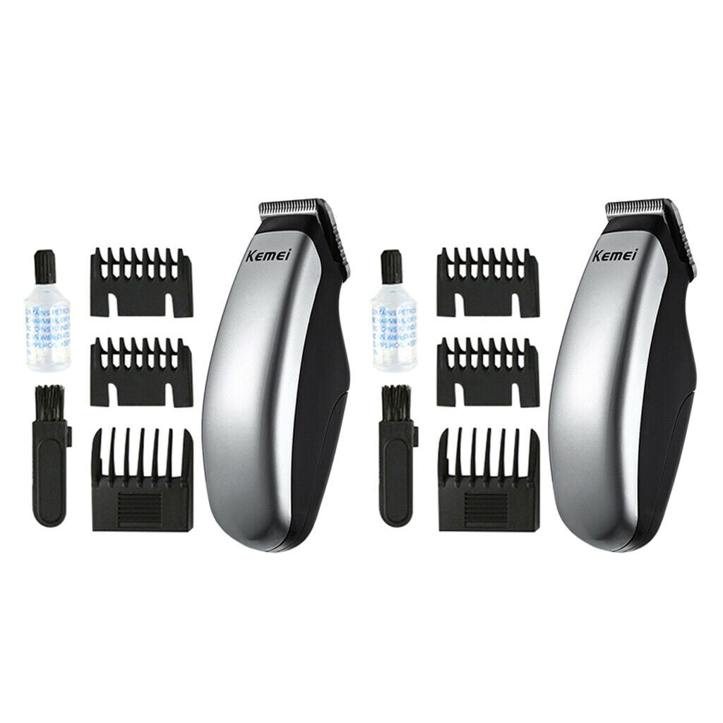 2Pcs Barber Electric Hair Clipper Razors Beard Mustache Trimmer Gift Set