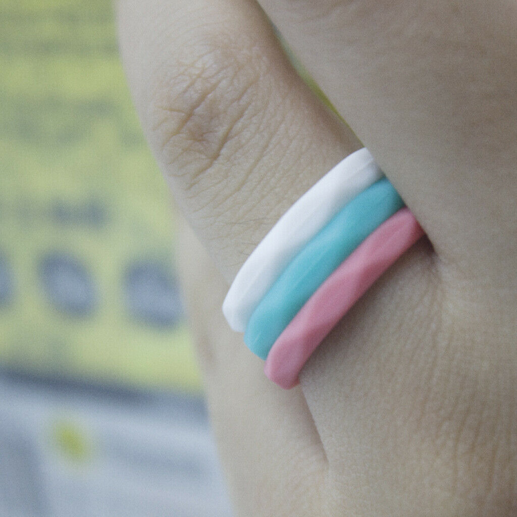 10 Pcs Men Women Rubber Silicone Wedding Ring Band Sport Outdoor Gift 6Yard