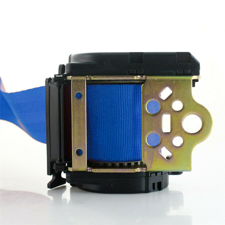 Blue Retractable 3 Point Seat Belt With Quick Release Camlock Nylon Straps