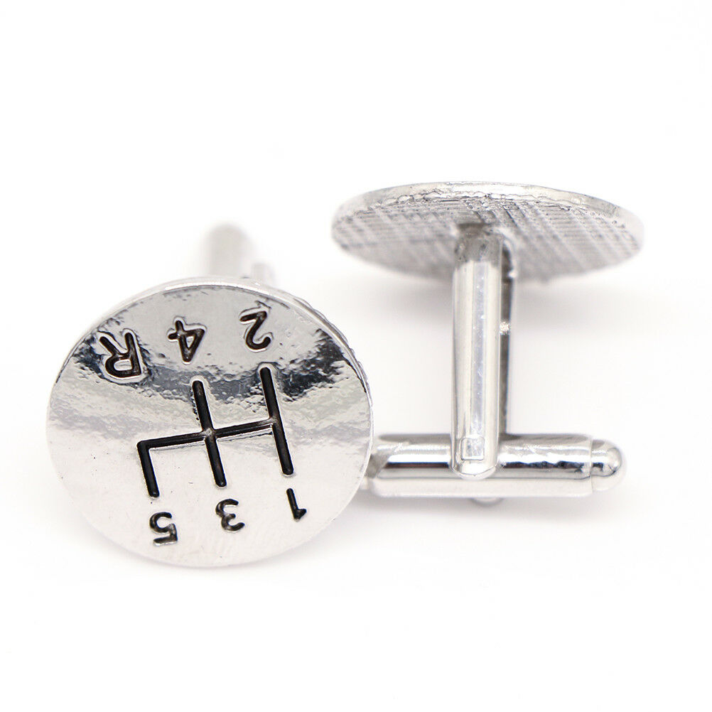 New Fashion Unisex Metal Plain Car Shift Cufflinks Wedding Shirt Cuff Buttons BD