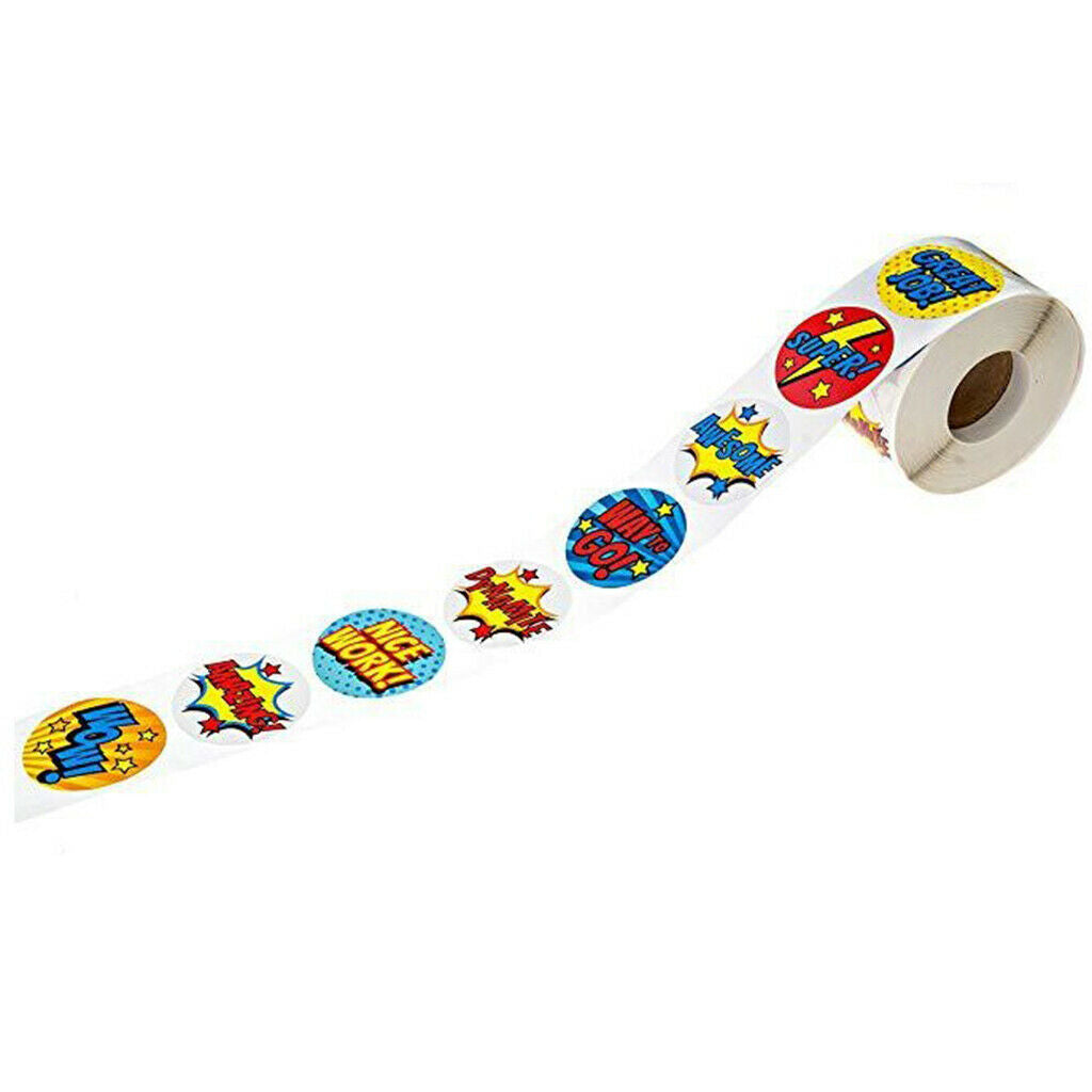 500x Round 25mm Reward Stickers For Kids-Scrapbook Embellishment -Teacher Praise