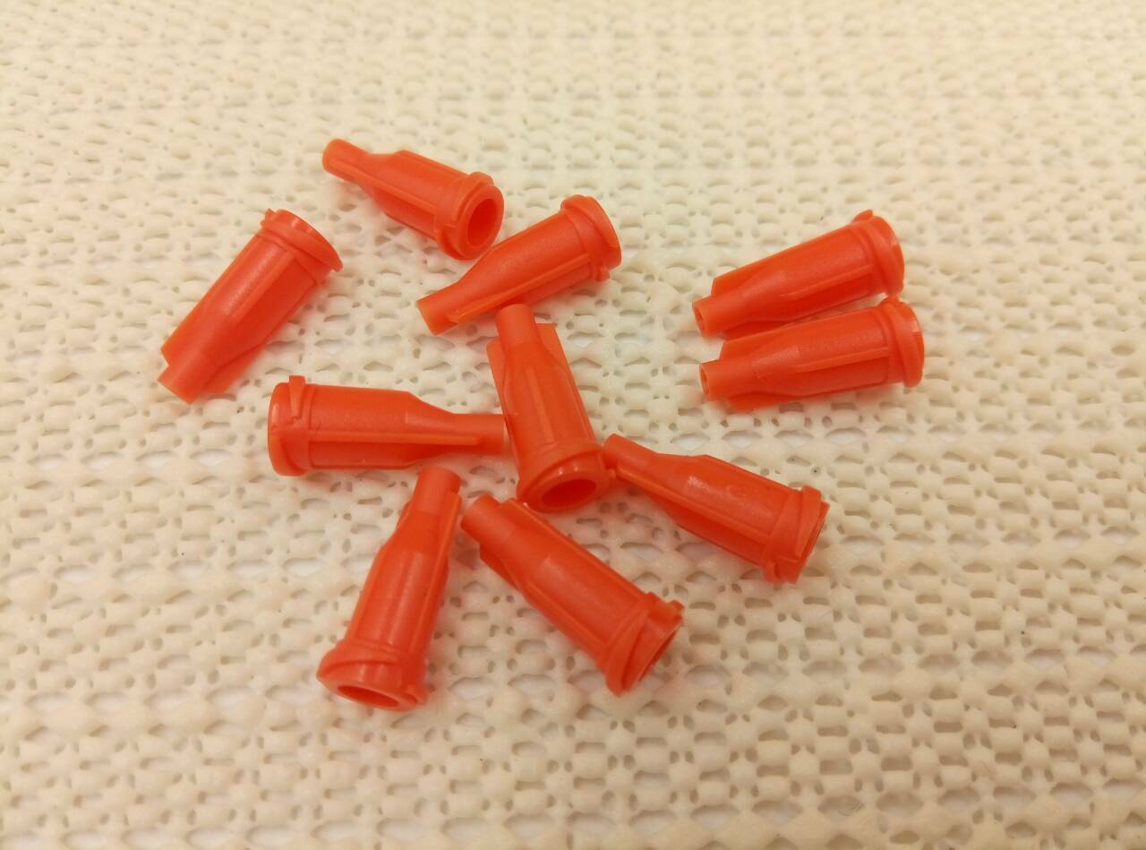 100PCS Orang Lock Syringe Tips Caps Injector Dispensing Needle Sealing Plug