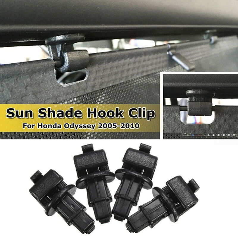 4X Black Sliding Door Sun Shade Hook Clips Kit For Odyssey 05-10 wlB vxSHFH4 TH