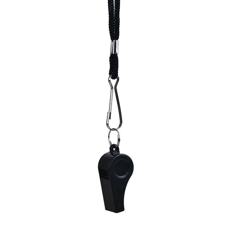Football Soccer Sports Referee Plastic Whistle Lanyard Emergency Loud Sound Re