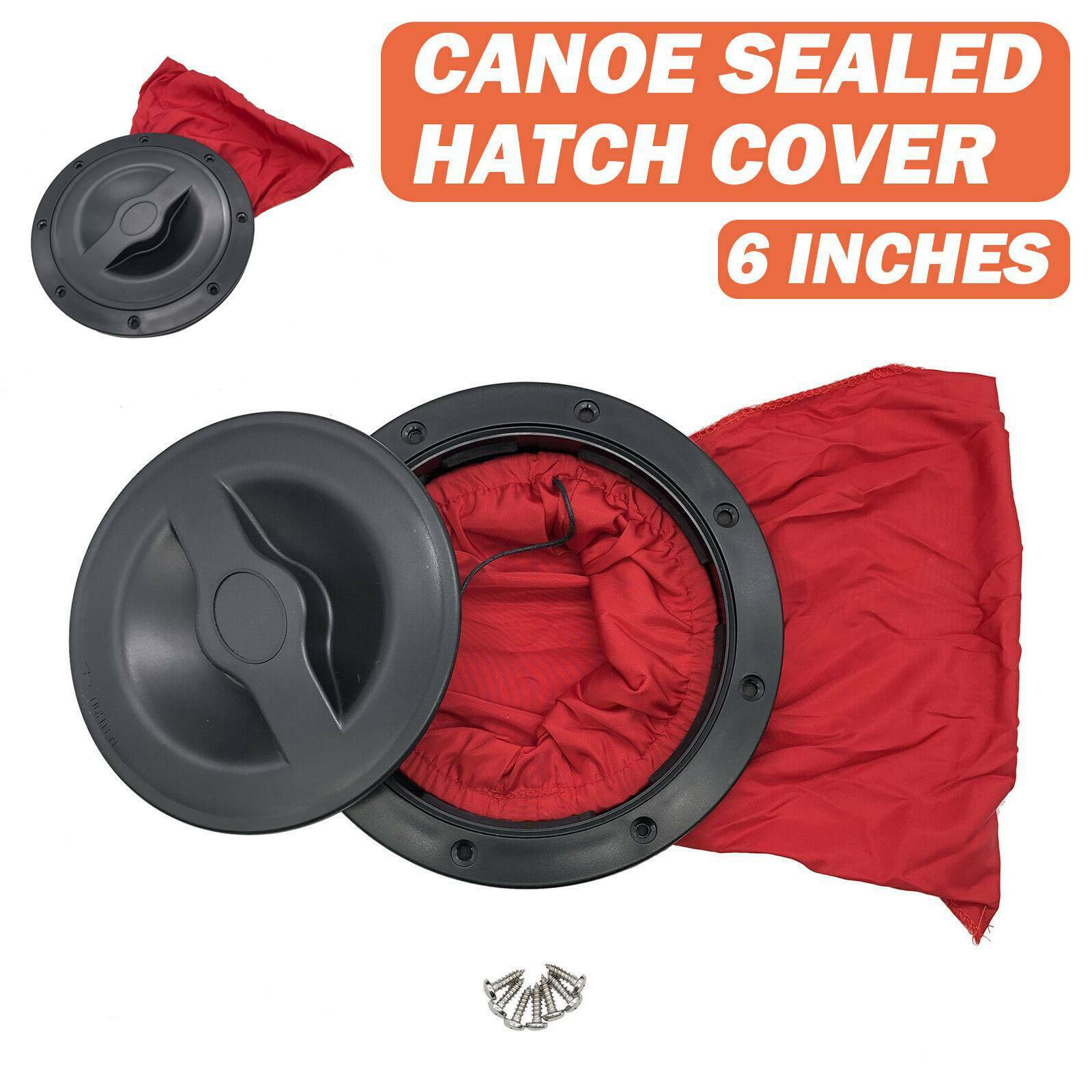 6in Deck Plate Black Hatch Cover + Storage Bag for Marine Boat Kayak Accessories