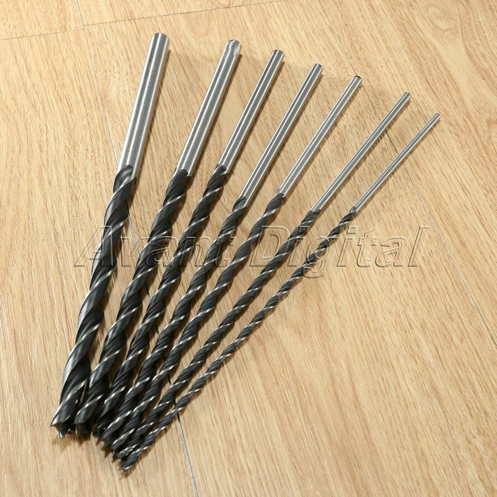 7Pc 4-12mm Brad Point Center Twist Drill Bits Extra Long Woodworking Boring Tool