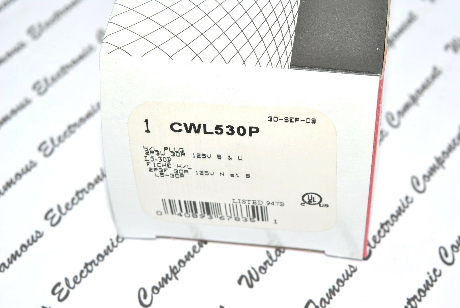 1pcs - COOPER CWL530P NEMA L5-30 30A 125V Twist Hart-Lock Locking Plug