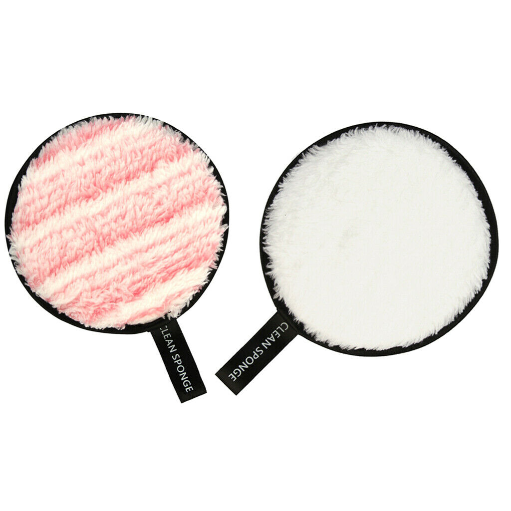 2pcs Soft Resuable Washable Makeup Remover Puff Sponge for Facial Cleansing